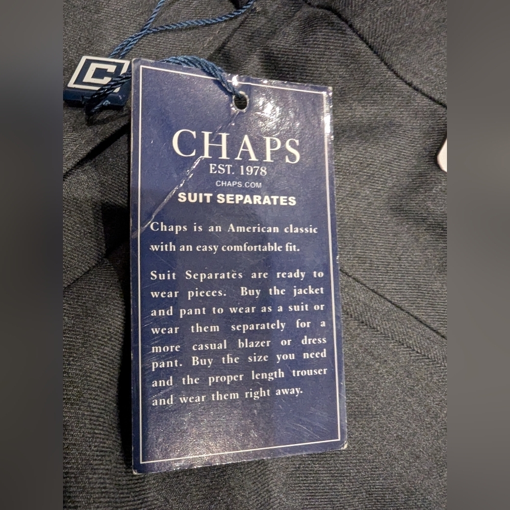 Chaps Suit Separates, Flat Front Charcoal Mens Dress Pants Sz 40/32 New! - Picture 5 of 10